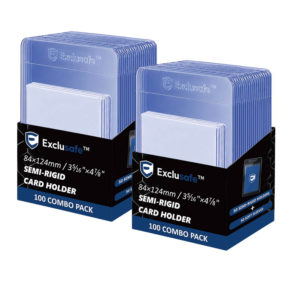 200-Piece Card Grading Kit – 100 Semi-Rigid Holders + 100 Penny Sleeves