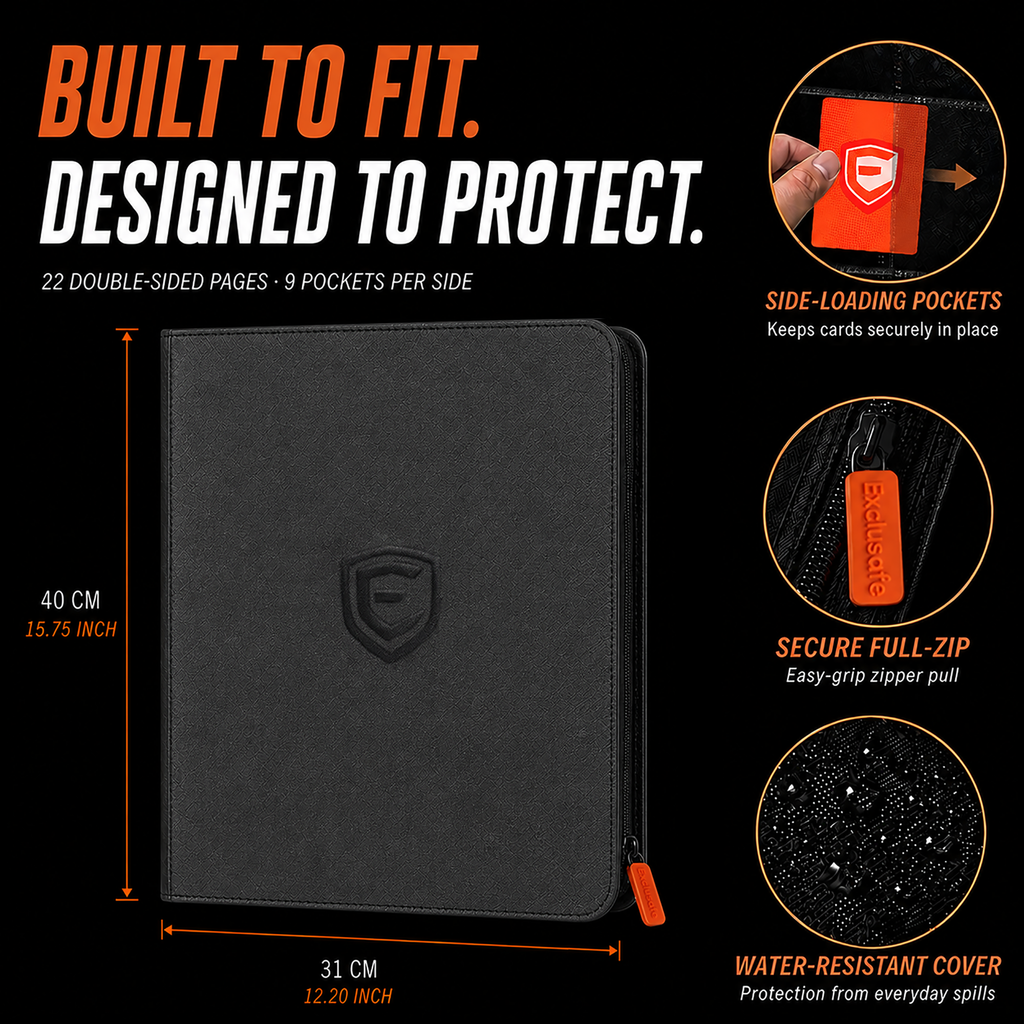 9-Pocket Trading Card Binder | 396 Side-Loading Card Slots