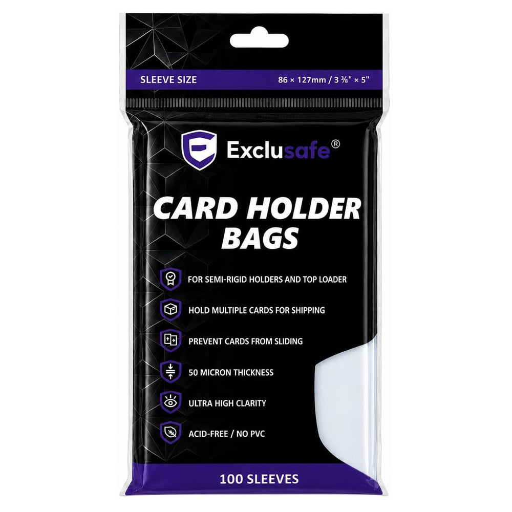 100 Resealable Sleeves for Toploaders & Semi-Rigid Holders