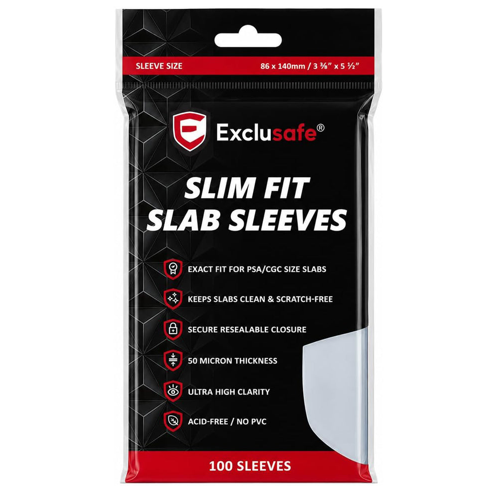 PSA Slab Sleeves – 100 Pack | Exact Fit Resealable Sleeves