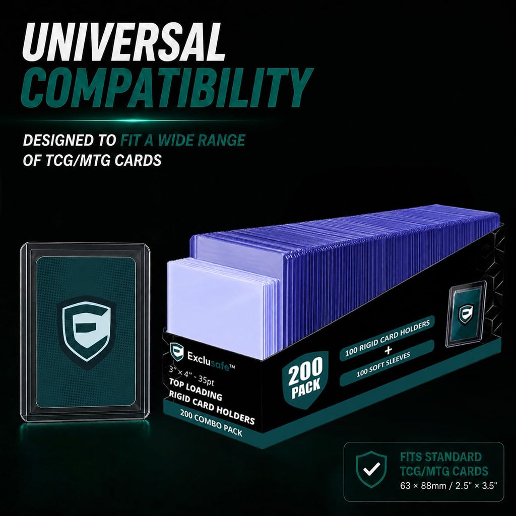 200-Piece Card Kit – 100 35pt Toploaders + 100 Penny Sleeves