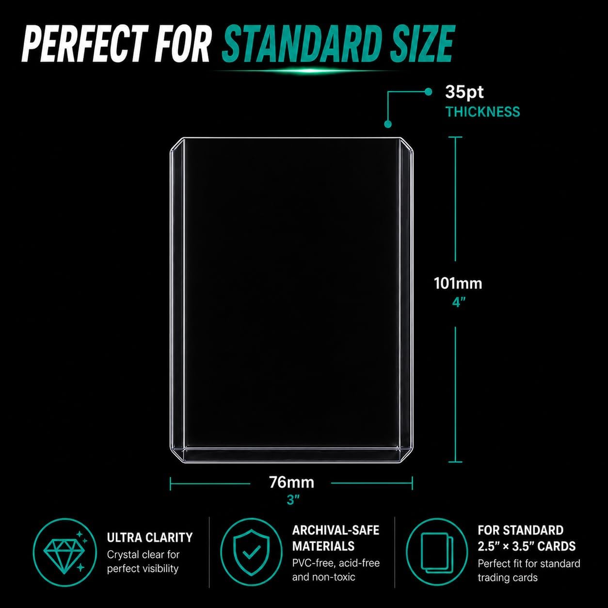 50-Piece Card Kit – 25 35pt Toploaders + 25 Penny Sleeves