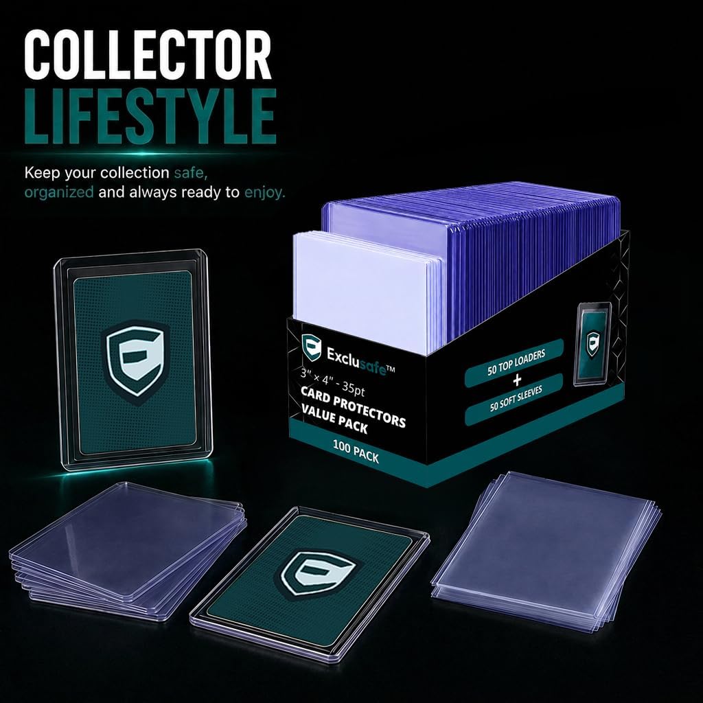 100-Piece Card Kit – 50 35pt Toploaders + 50 Penny Sleeves