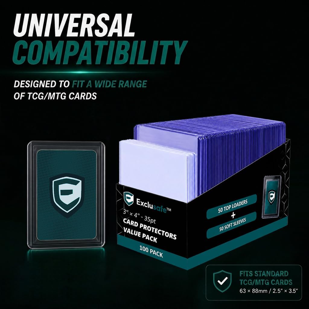 100-Piece Card Kit – 50 35pt Toploaders + 50 Penny Sleeves