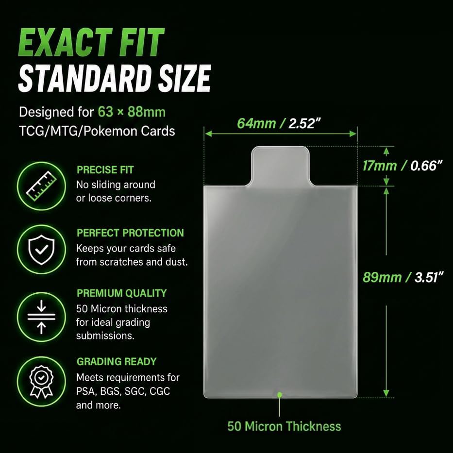 Exact Fit Pull Tab Card Sleeves – 500 Pack