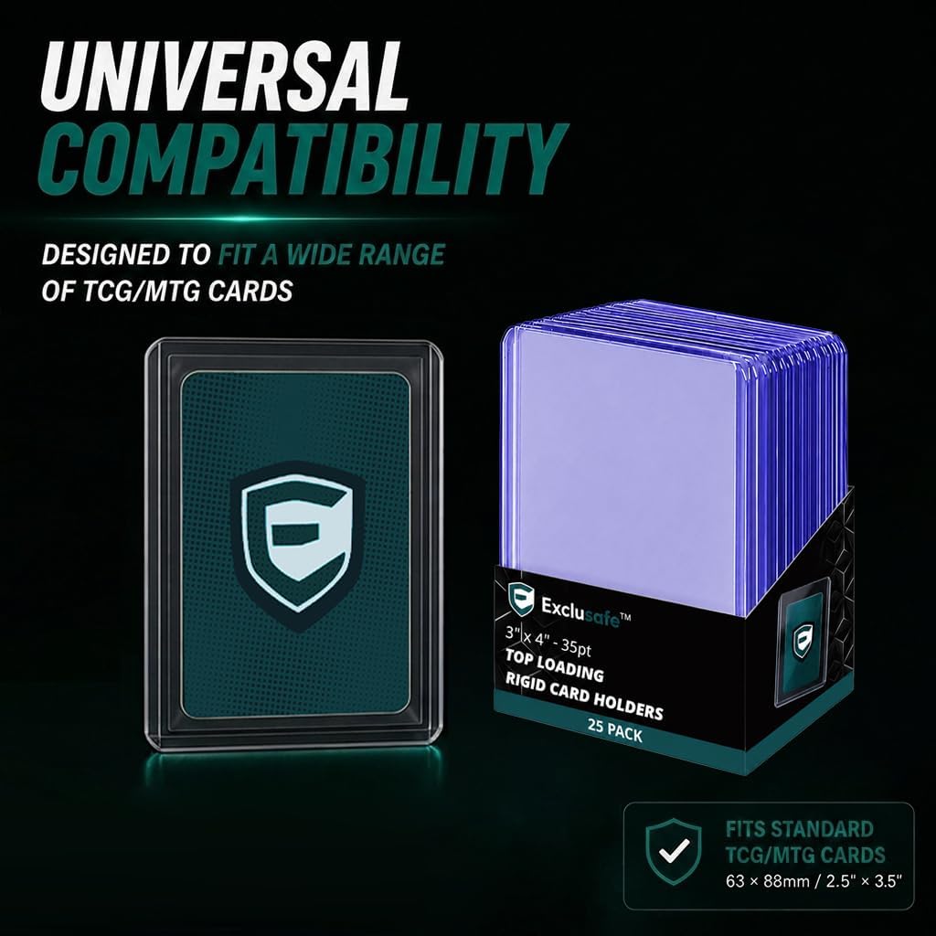 50-Piece Card Kit – 25 35pt Toploaders + 25 Penny Sleeves