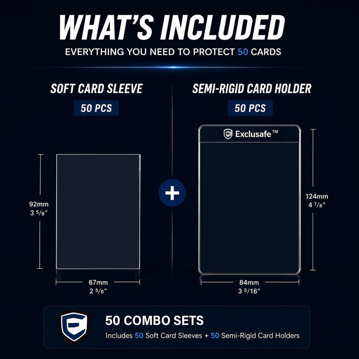 200-Piece Card Grading Kit – 100 Semi-Rigid Holders + 100 Penny Sleeves