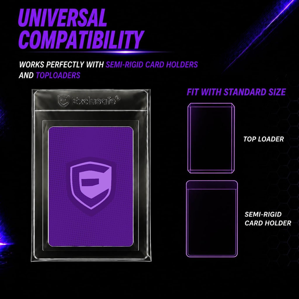 100 Resealable Sleeves for Toploaders & Semi-Rigid Holders