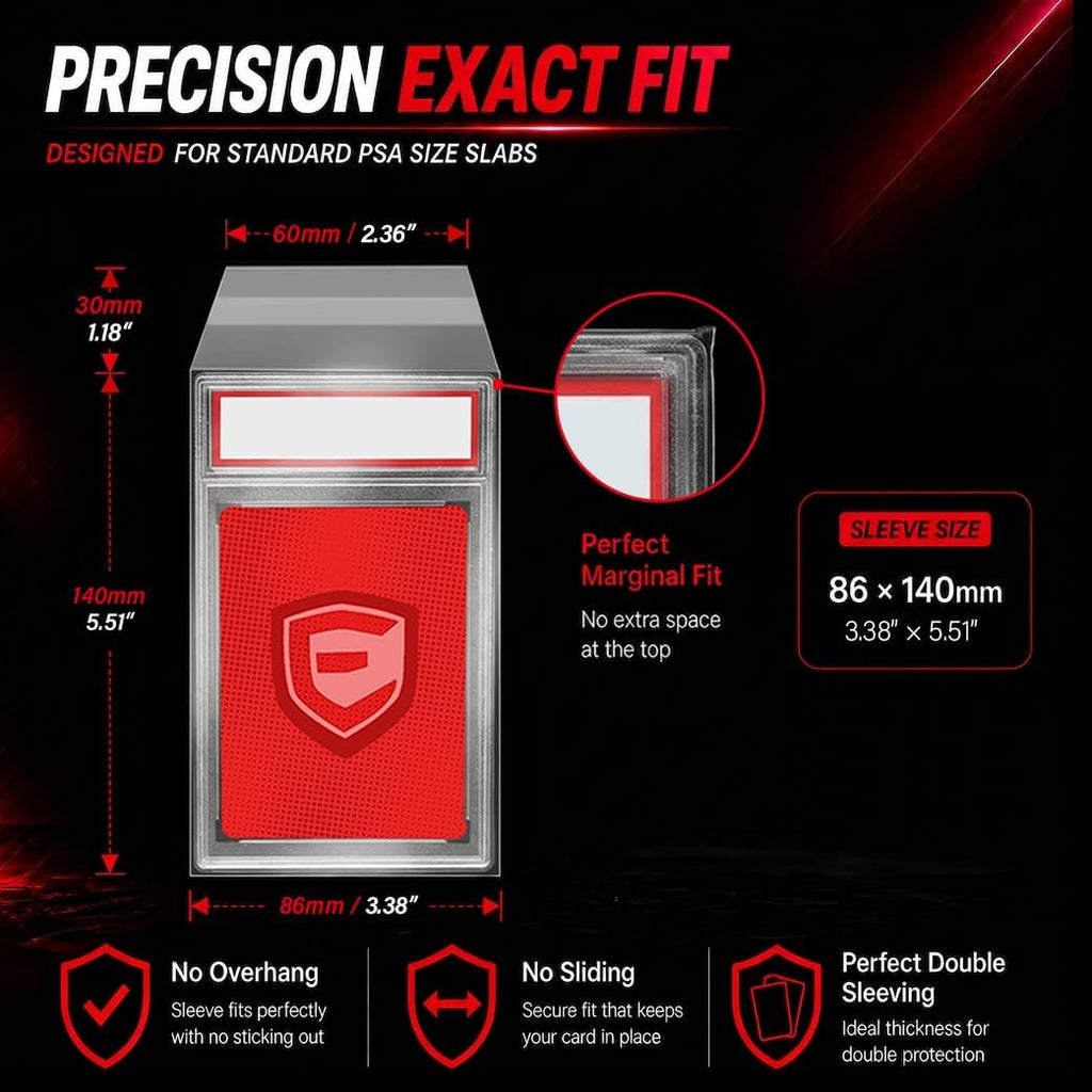 PSA Slab Sleeves – 100 Pack | Exact Fit Resealable Sleeves