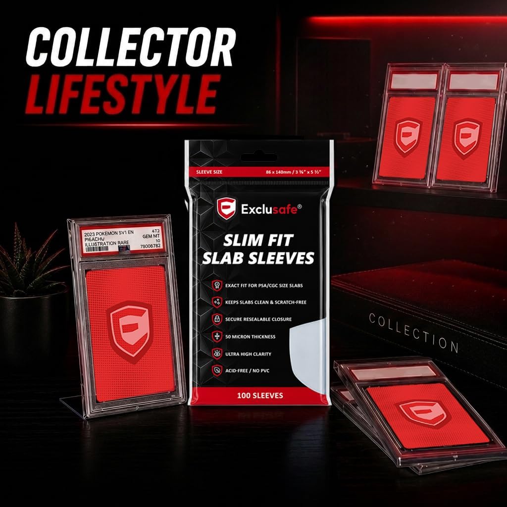 PSA Slab Sleeves – 100 Pack | Exact Fit Resealable Sleeves