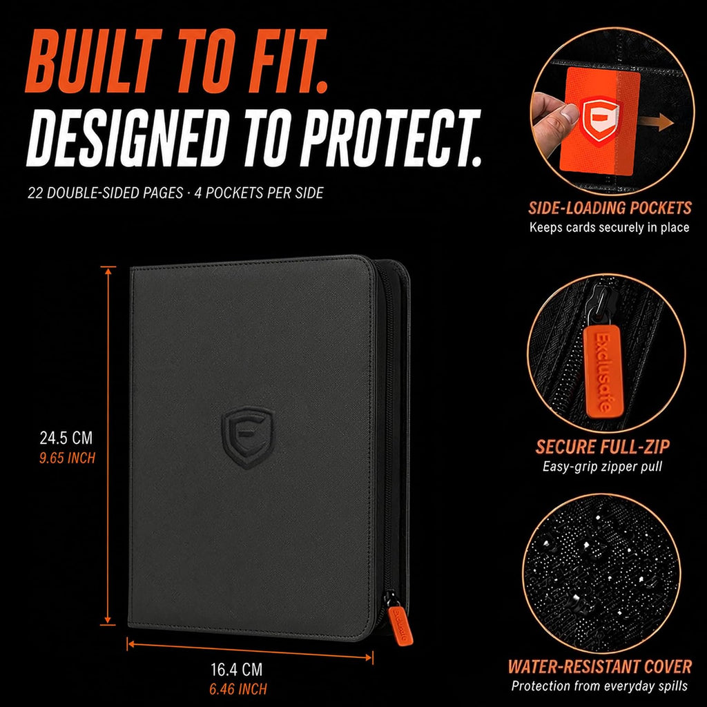 4-Pocket Trading Card Binder | 176 Side-Loading Card Slots