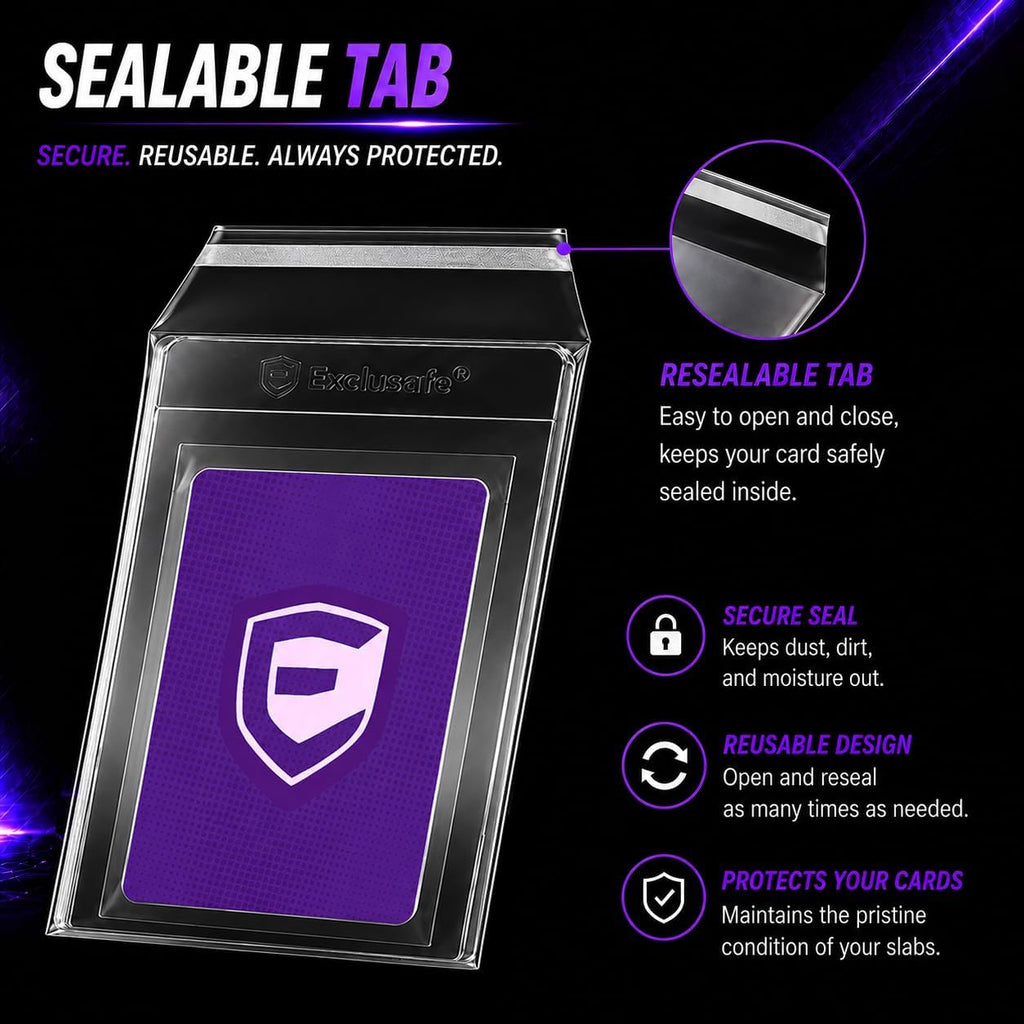100 Resealable Sleeves for Toploaders & Semi-Rigid Holders