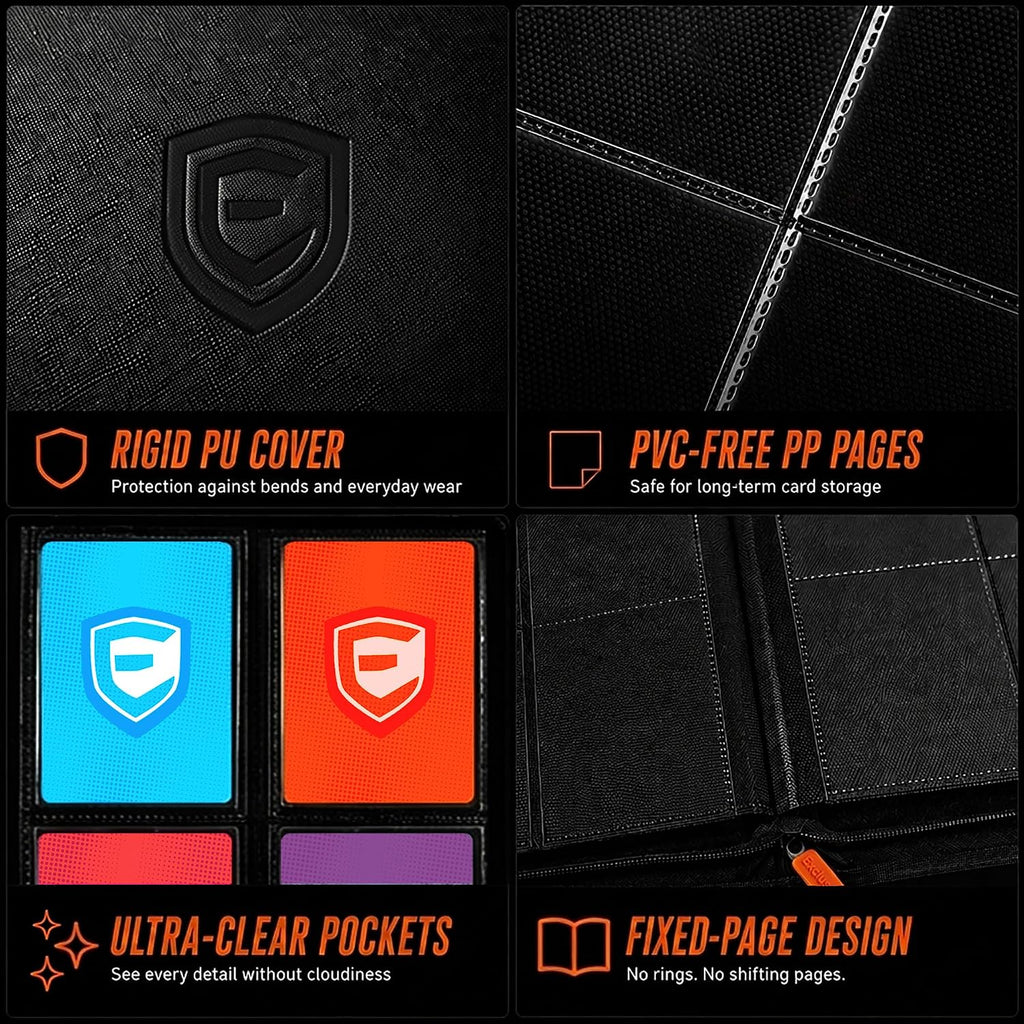 4-Pocket Trading Card Binder | 176 Side-Loading Card Slots