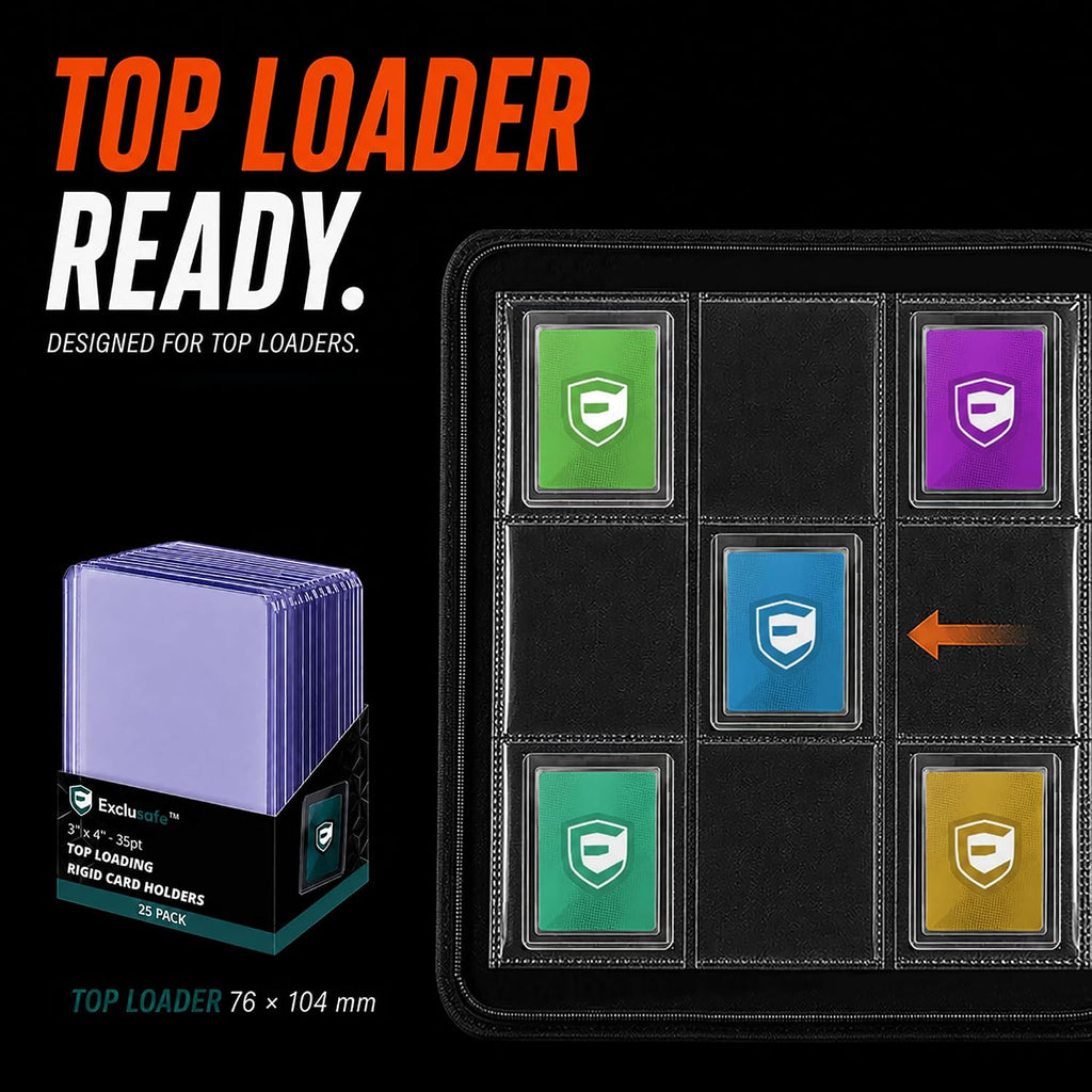 9-Pocket Toploader Binder | Holds 396 Top Loaded Cards