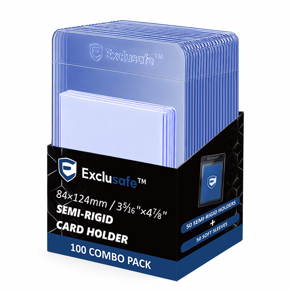 100-Piece Card Grading Kit – 50 Semi-Rigid Holders + 50 Penny Sleeves